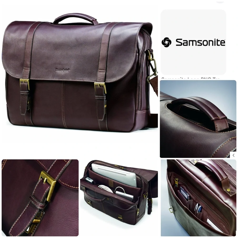 Samsonite | Colombian Leather Flap Over Messenger Bag
